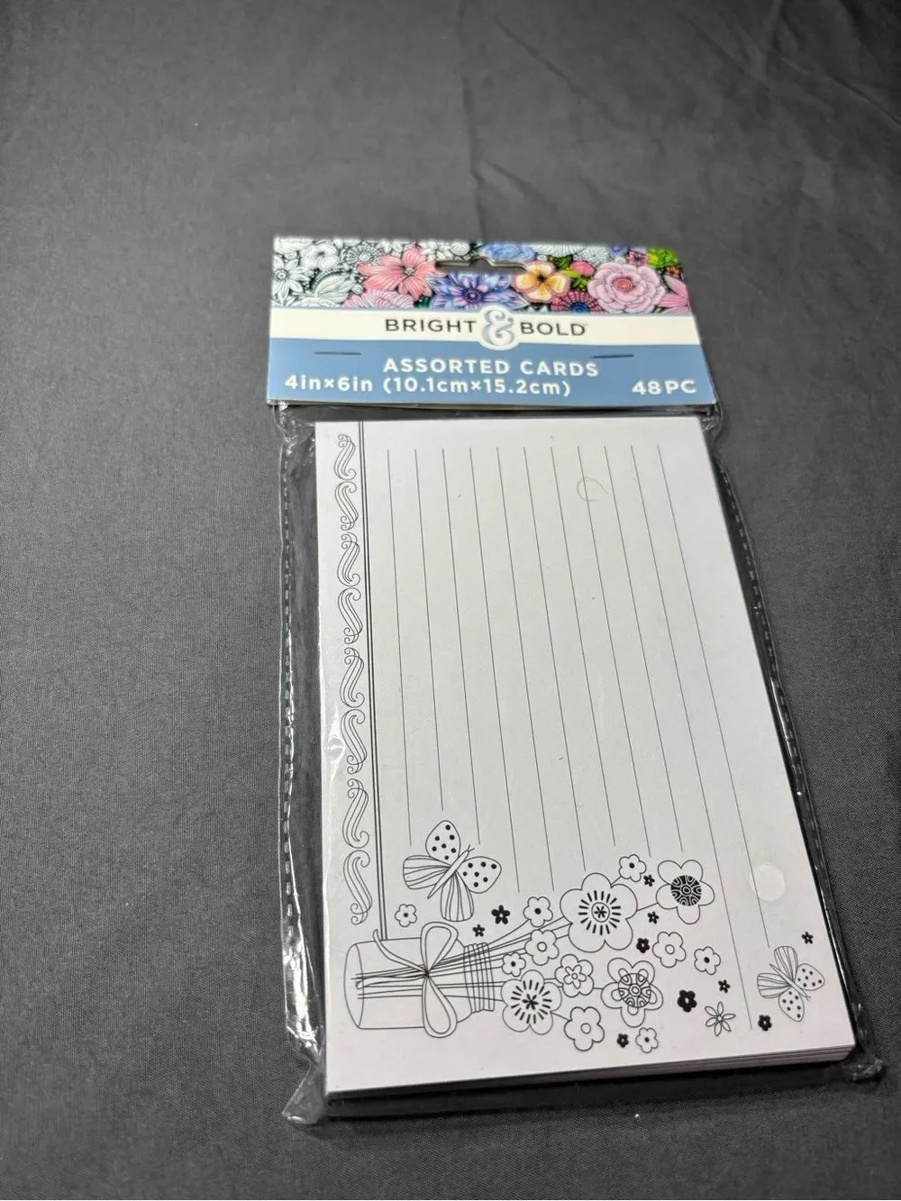 New Assorted White Floral Note Cards 48 Cards 4 Styles
